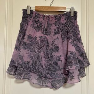 Urban Outfitters Lavender & Print Flowy Feminine Skirt